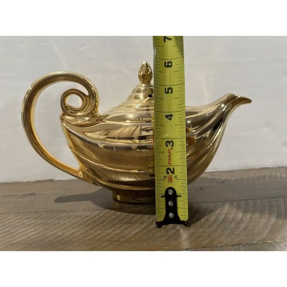 1950’s Golden Glo HALL Aladdin Teapot w Lid 22K Gold Porcelain See Pics For Wear